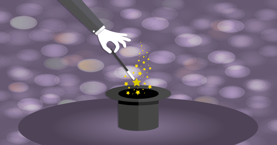 手品をする画像